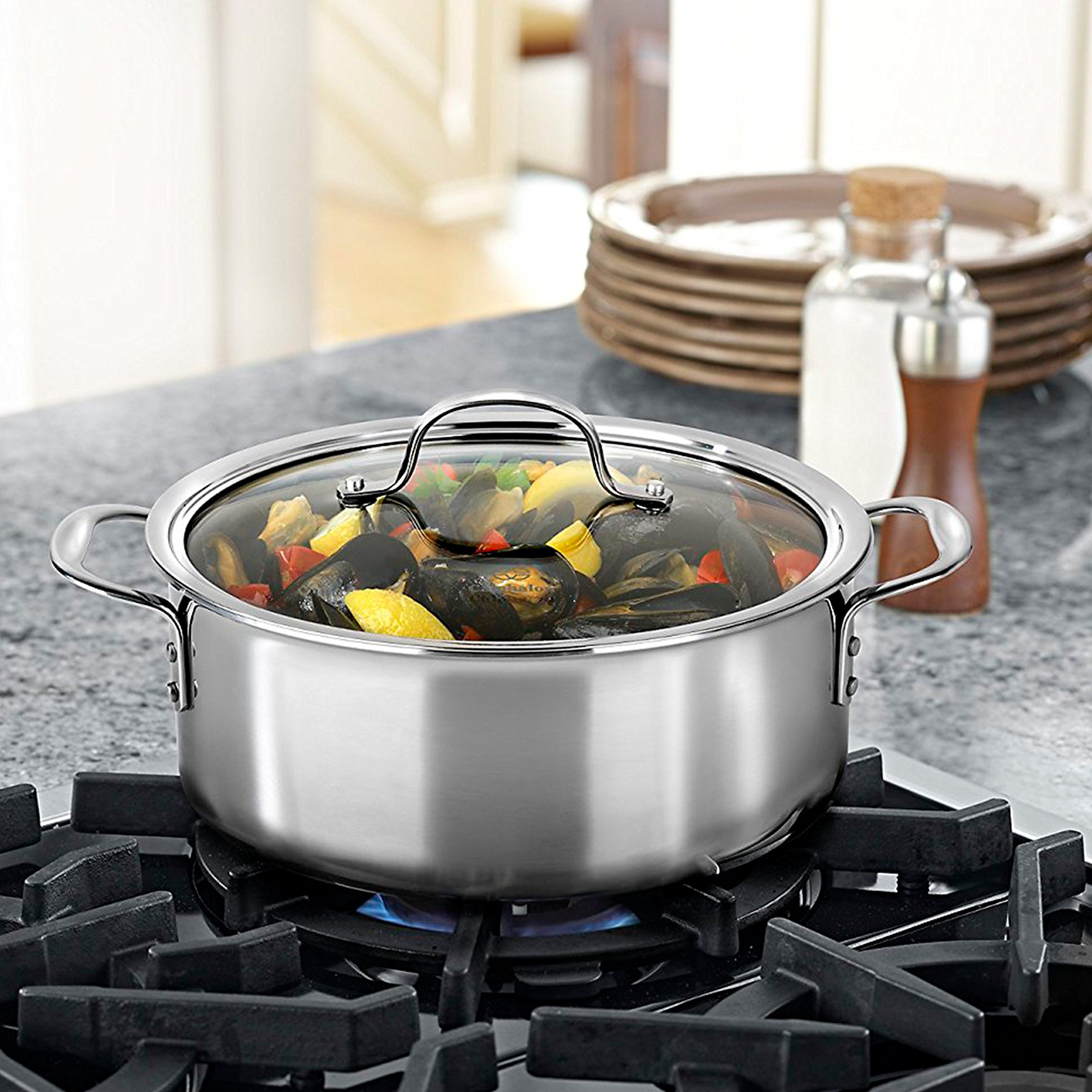 Amazon.com: Calphalon Tri-Ply Stainless Steel Cookware, Dutch Oven